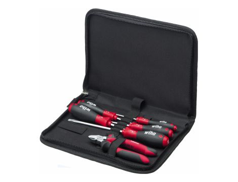 Wiha - zestaw narzędzi dla mechaników wkrętaki, szczypce do cięcia bocznego, 6-cz. w torbie  - 33971
