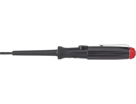 Wiha - próbnik napięcia 150-250 V płaski czarny, z klipsem do przypinania w blistrze  3,0 mm x 60 mm - 31771