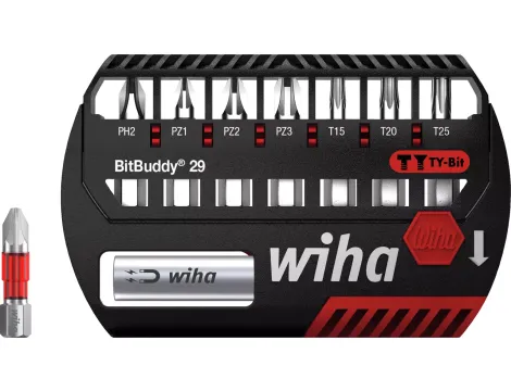 Wiha - zestaw bitów BitBuddy®, bit TY 29 mm Phillips, Pozidriv, TORX® 8-cz. 1/4"  - 42137