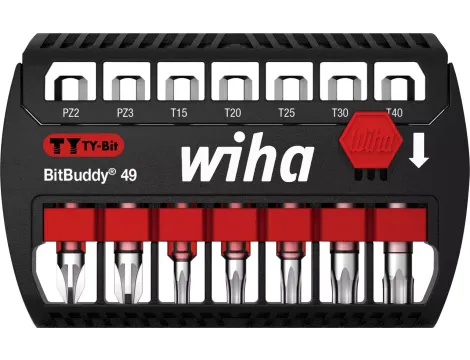 Wiha - zestaw bitów BitBuddy®, bit TY 49 mm Pozidriv, TORX® 7-cz. 1/4" w kasecie  - 42118