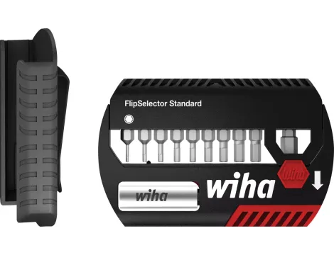 Wiha - zestaw bitów FlipSelector Standard 25 mm sześciokątne 11-cz. 1/4" z zaczepem na pasek, w opakowaniu blistrowym  - 39059