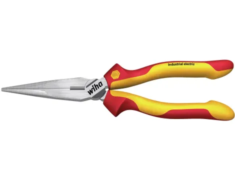Wiha - Szczypce pólokrągłe Industrial electric z ostrzem prostym  160 mm - 35477