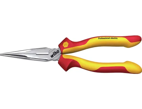 Wiha - Szczypce pólokrągłe Professional electric z ostrzem prostym w blistrze  200 mm - 27423