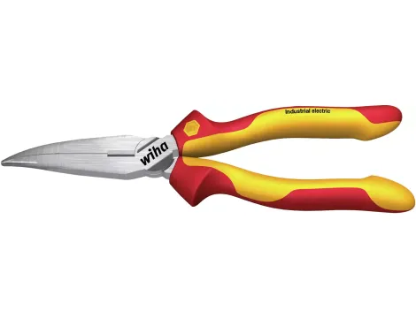 Wiha - Szczypce pólokrągłe Industrial electric z ostrzem zakrzywionym, ok. 40°  200 mm - 35462