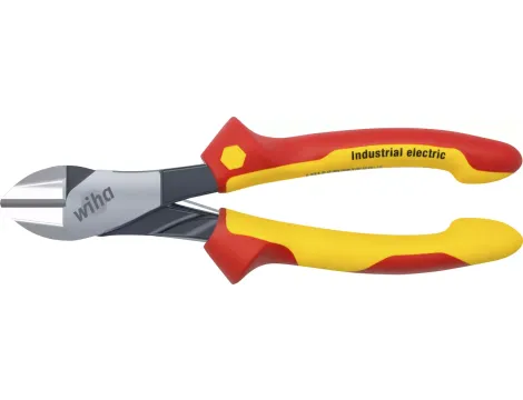 Wiha - wzmocnione Szczypce do cięcia bocznego Industrial electric z DynamicJoint® ze sprężyną rozwierającą z możliwością włączania i wyłączania  160 mm - 41310