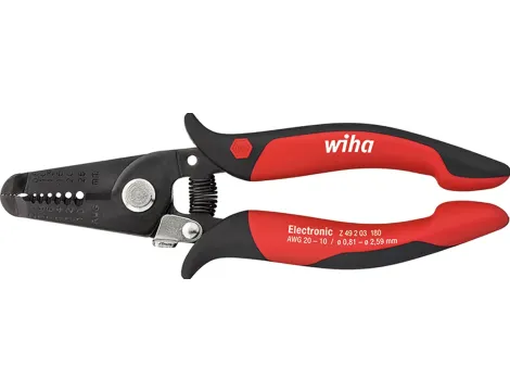 Wiha - Szczypce do zdejmowania izolacji Electronic Stacje do usuwania izolacji 0,8 / -2,6 mm  180 mm - 33471