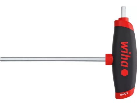Wiha - Klucz trzpieniowe z rękojeścią T ComfortGrip, sześciokątny z trzonem bocznym chromowane matowo  3,0 x 100 mm  - 45433