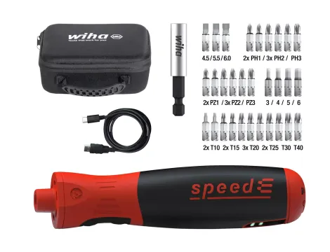 Wiha - Wkrętak elektryczny SpeedE® PocketDrive z pojemnikiem na bity i torbą - 45791