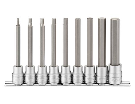 TengTools - 9-elementowy zestaw nasadek trzpieniowych długich 6-kątnych M3809 - M3809