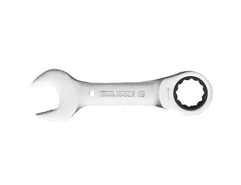 TengTools - Krótki klucz płasko-oczkowy z grzechotką 17 mm - 6005M17RS