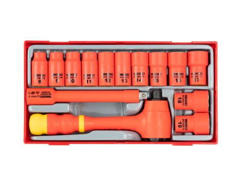 TengTools - Zestaw narzędzi nasadowych izolowanych VDE 1000V z chwytem 3/8" - TTV3814 - 2