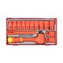 TengTools - Zestaw narzędzi nasadowych izolowanych VDE 1000V z chwytem 3/8" - TTV3814 - 3