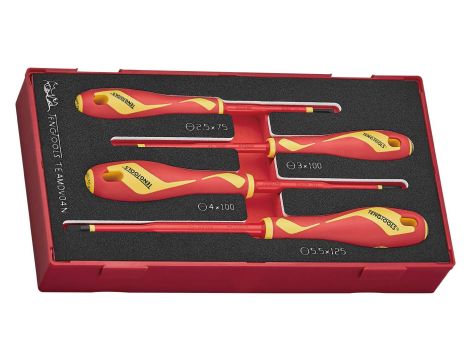 TengTools - Zestaw wkrętaków płaskich VDE 1000V TEAMDV04N - TEAMDV04N
