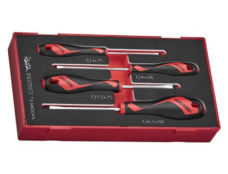 TengTools - Zestaw wkrętaków płaskich TEAMD04N - TEAMD04N