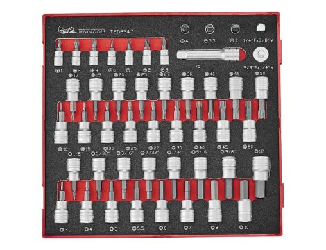 TengTools - Zestaw nasadek trzpieniowych 1/4"-3/8" TEDBS47 - TEDBS47
