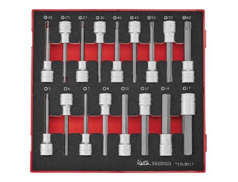 TengTools - Zestaw nasadek trzpieniowych długich 1/2" TEDLBS17 - TEDLBS17