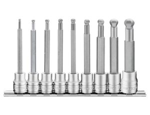 TengTools - 9-elementowy zestaw nasadek trzpieniowych 6-kątnych długich M3809HBN - M3809HBN