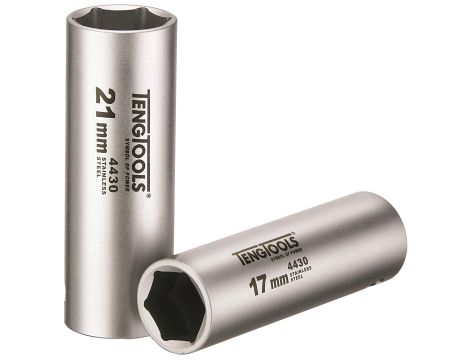 TengTools - Nasadka długa nierdzewna z chwytem 1/2" 21 mm -