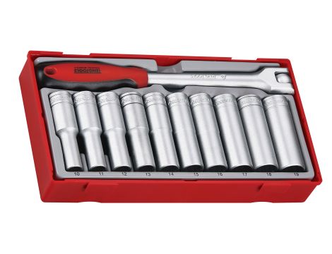 TengTools - Zestaw nasadek z pokrętłem przegubowym 1/2" - TT1211