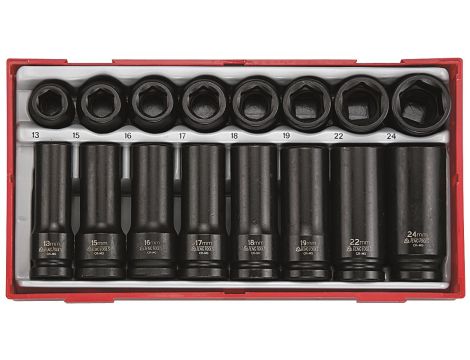 TengTools - 20-elementowy zestaw nasadek maszynowych z chwytem kwadratowym 1/2", TT9120D - TT9120DN
