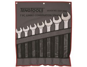 TengTools - 7-elementowy zestaw kluczy płasko-oczkowych 33-50 mm - 6507JMM