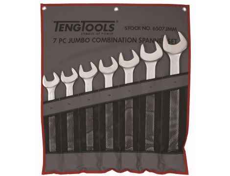 TengTools - 7-elementowy zestaw kluczy płasko-oczkowych 33-50 mm - 6507JMM