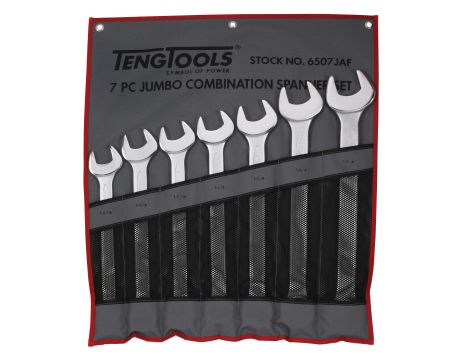 TengTools - 7-elementowy zestaw kluczy płasko-oczkowych calowych 1-5/16" - 1-7/8" - 6507JAF