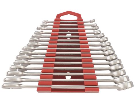 TengTools - 15-elementowy zestaw kluczy płasko-oczkowych 5,5-19 mm - 6515MMA