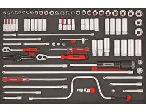 TengTools - 86-elementowy zestaw kluczy nasadowych z chwytem kwadratowym 1/4
