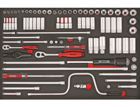 TengTools - 86-elementowy zestaw kluczy nasadowych z chwytem kwadratowym 1/4" i 3/8", TTESK86 - TTESK86