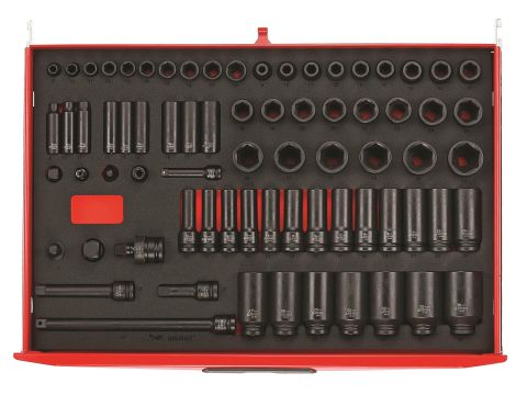 TengTools - 73-elementowy zestaw nasadek udarowych z chwytem kwadratowym 3/8" i 1/2", TTEISK73 - TTEISK73