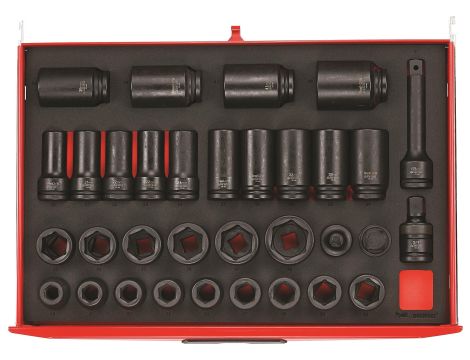 TengTools - 33-elementowy zestaw nasadek udarowych z chwytem kwadratowym 3/4", TTEISK33 - TTEISK33