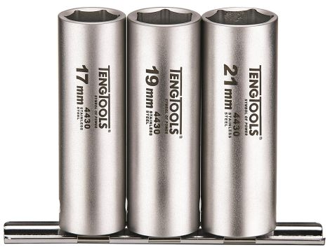 TengTools - Zestaw nasadek nierdzewnych długich z chwytem kwadratowym 1/2". MS1203 -