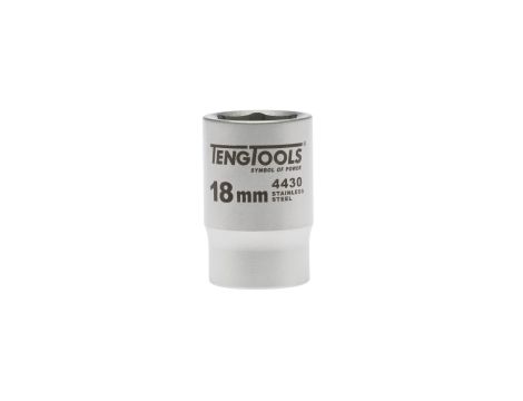 TengTools - Nasadka 6-kątna nierdzewna z chwytem 1/2" 18 mm -