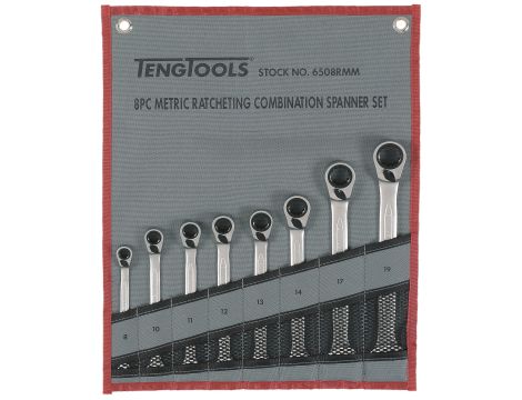TengTools - Zestaw kluczy płasko-oczkowych z zapadką 6508RMM - 6508RMM