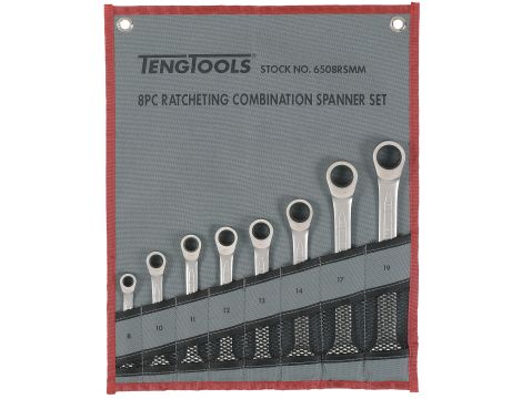 TengTools - Zestaw kluczy płasko-oczkowych zapadkowych 6508RSMM - 6508RSMM