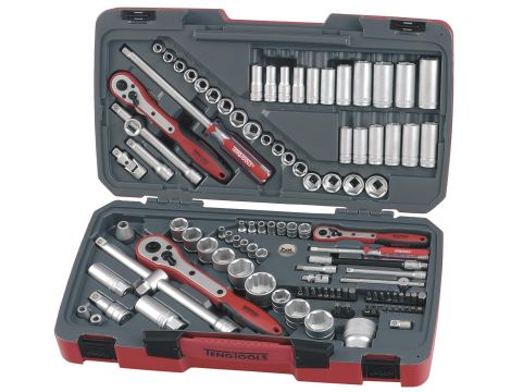 TengTools - 111-elementowy zestaw narzędzi nasadowych z chwytem kwadratowym 1/4", 3/8" i 1/2" TM111 - TM111