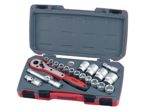 TengTools - 21-elementowy zestaw narzędzi nasadowych z chwytem kwadratowym 1/2" T1221-6 - T1221-6