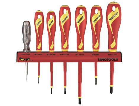 TengTools - Zestaw wkrętaków 1000V na wieszaku ściennym WRMDV07N - WRMDV07N
