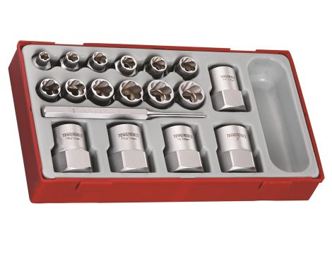 TengTools - 18-elementowy zestaw nasadek odkręcających sześciokątnych TTBE18 - TTBE18