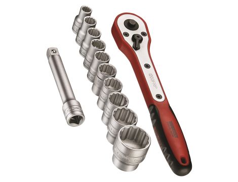 TengTools - Zestaw narzędzi nasadowych z chwytem kwadratowym 1/2" M1212N1 - M1212N1