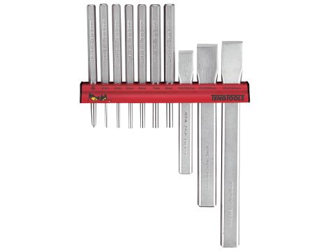 TengTools - Zestaw wybijaków i przecinaków na wieszaku ściennym WRPC10 - WRPC10