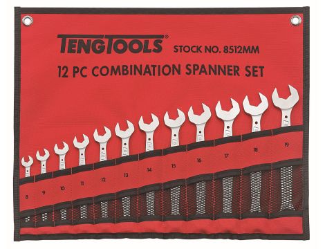 TengTools - Klucze płasko-oczkowe w zestawie 8512MM - 8512MM