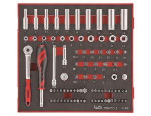TengTools - 89-elementowy zestaw narzędzi nasadkowych z chwytem kwadratowym 1/4
