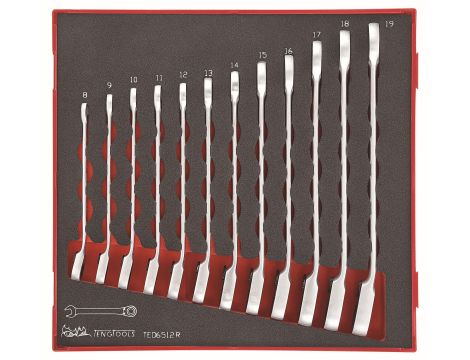 TengTools - Zestaw 12 kluczy zapadkowych płasko-oczkowych TED6512R - TED6512R