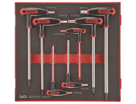 TengTools - Zestaw 7 kluczy trzpieniowych sześciokątnych z rękojeścią poprzeczną TEDHEX7 - TEDHEX7