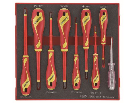 TengTools - Zestaw 9 wkrętaków 1000V TEDV909N - TEDV909N