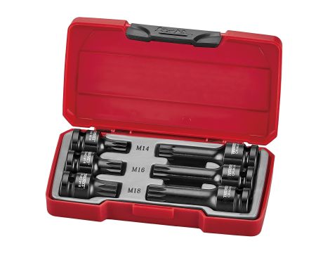 TengTools - 6-elementowy zestaw nasadek udarowych Spline z chwytem 1/2" T9206 - T9206