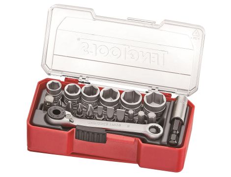 TengTools - Zestaw kluczy nasadowych z chwytem kwadratowym 1/4" TJ1419 - TJ1419