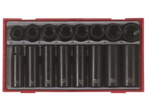 TengTools - 16-elementowy zestaw nasadek maszynowych z chwytem kwadratowym 1/2